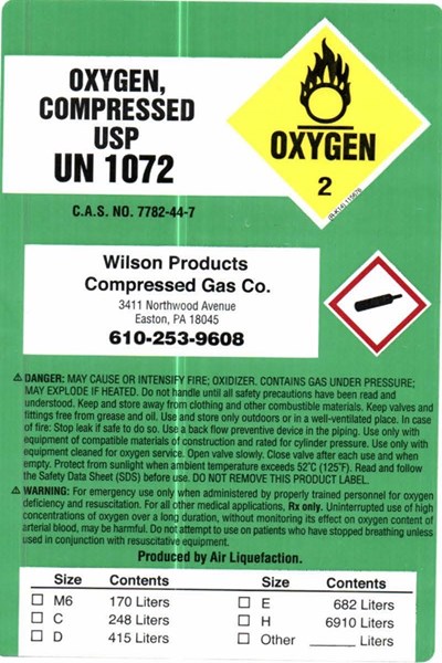 Hp Label (Wilson O2hp)